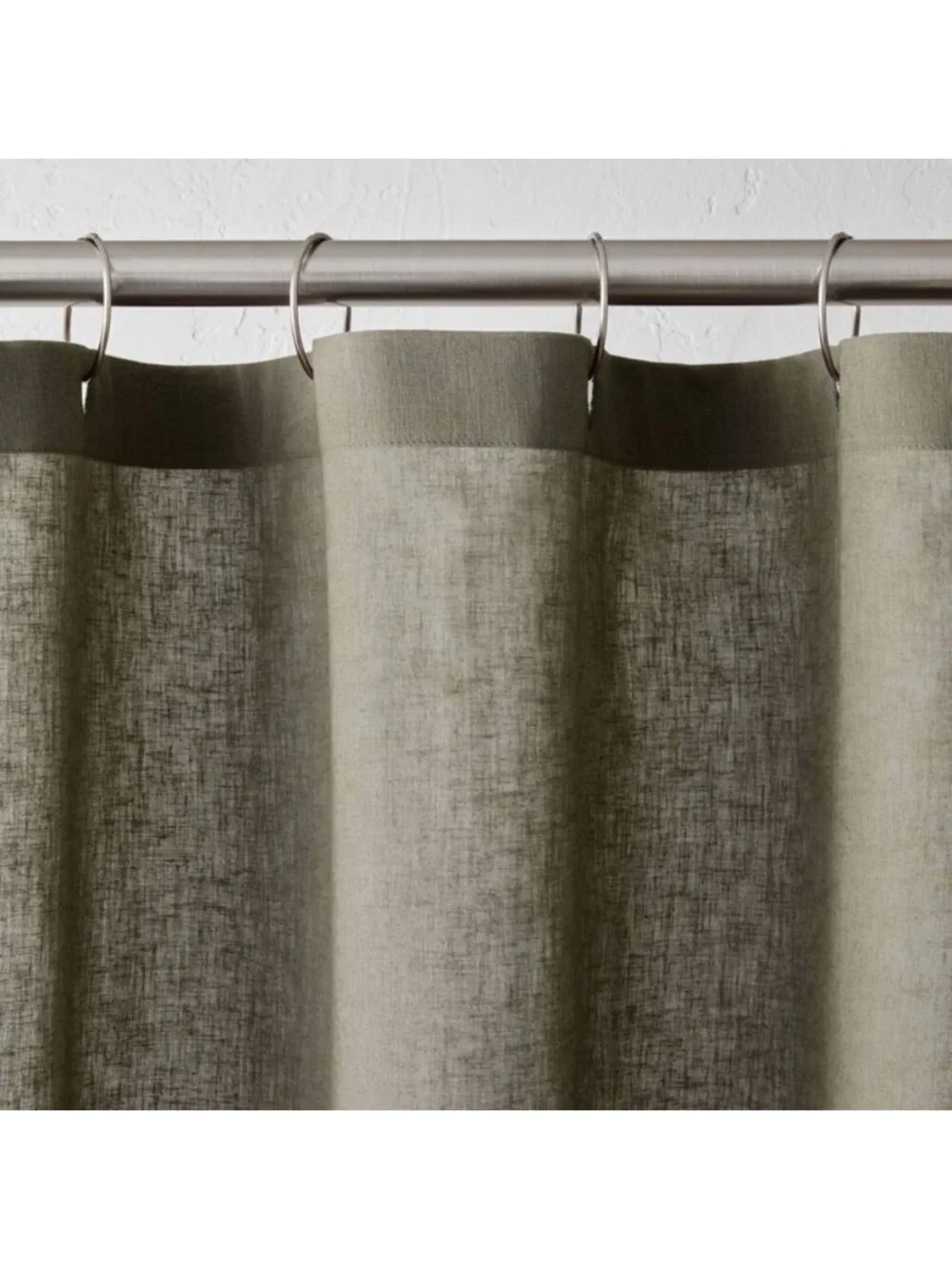 Casaluna Olive Green Sheer Textured Shower Curtain